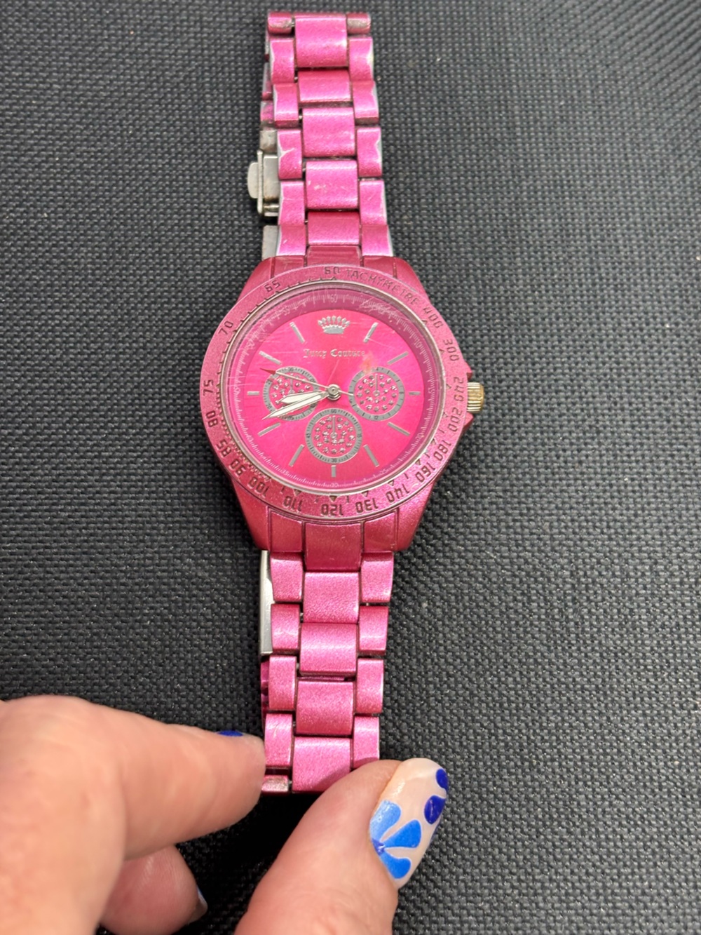Juicy Couture Pink Metallic Bracelet Watch with  Pink Face